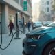 Electric vehicle charging station in India with a long-range electric car